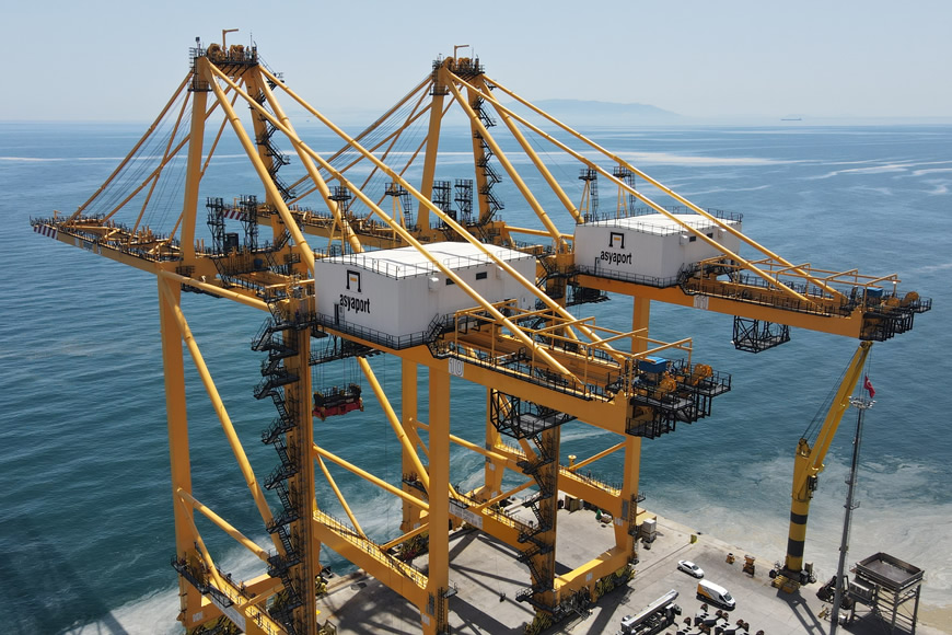 Port container handling machinery